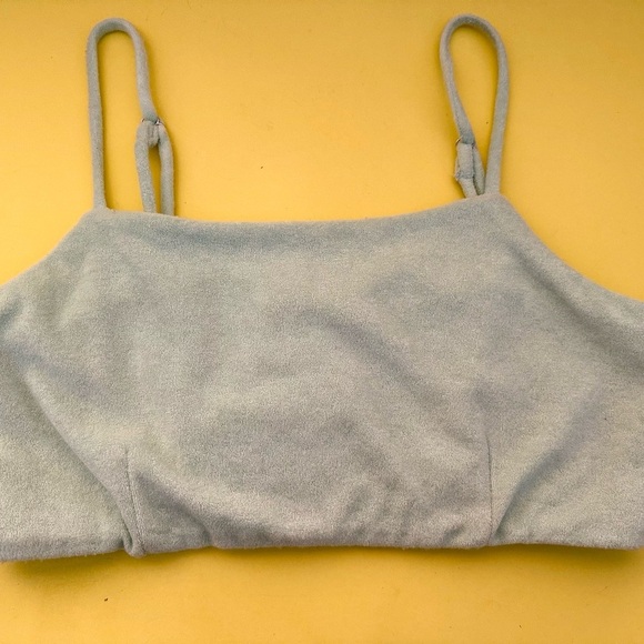 7 for all mankind Terry Cloth Teal Light Mint Medium Summer Top BNWT - Picture 3 of 5